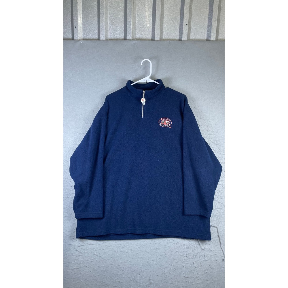 Eagle's Eye Auburn Tigers Fleece Pullover Mens XL Blue Excellent 1/4 Zip Logo